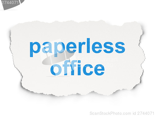 Image of Business concept: Paperless Office on Paper background