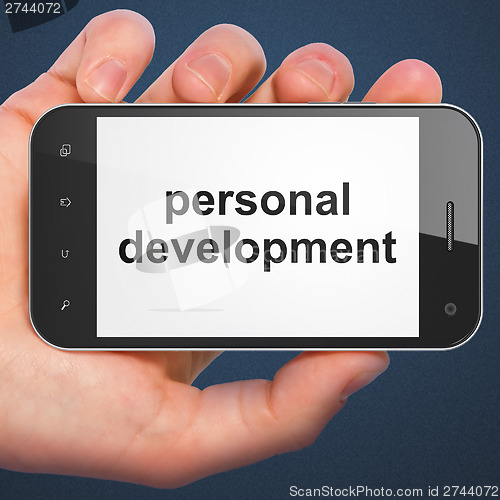Image of Education concept: Personal Development on smartphone