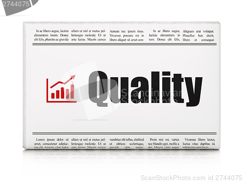 Image of Marketing news concept: newspaper with Quality and Growth Graph