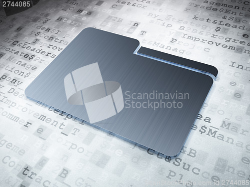 Image of Business concept: Silver Folder on digital background