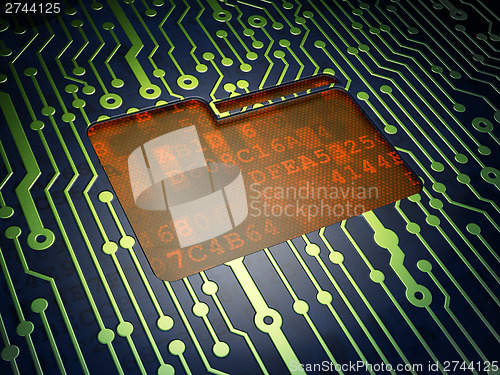 Image of Business concept: Folder on circuit board background