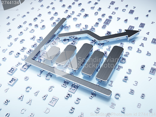 Image of Finance concept: Silver Growth Graph on digital background