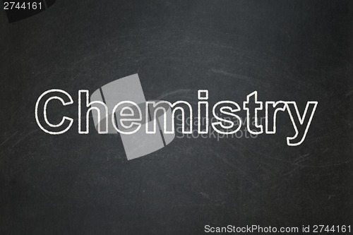 Image of Education concept: Chemistry on chalkboard background