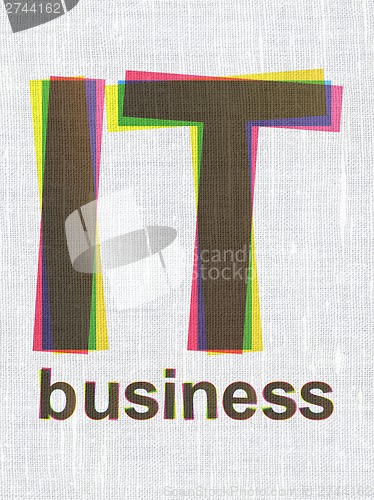 Image of Business concept: IT Business on fabric texture background