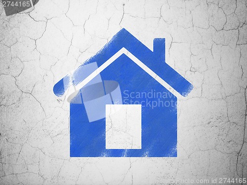 Image of Finance concept: Home on wall background