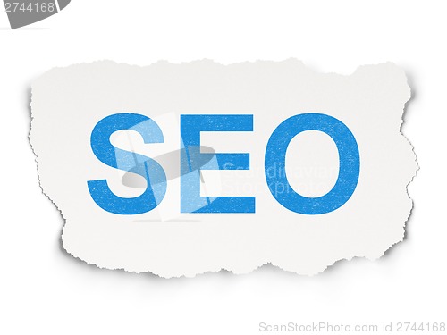 Image of Web development concept: SEO on Paper background