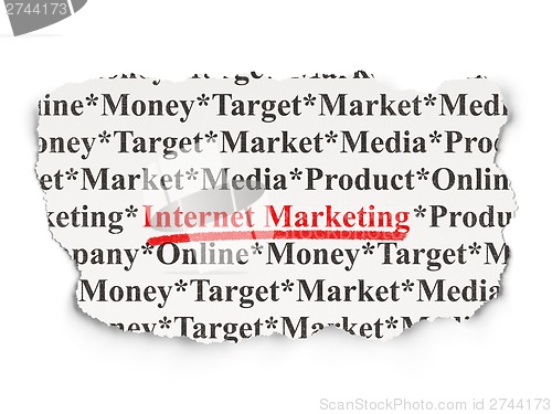 Image of Advertising concept: Internet Marketing on Paper background