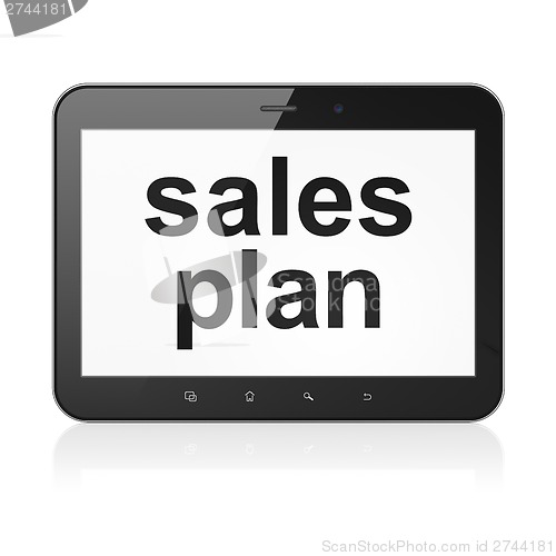 Image of Marketing concept: Sales Plan on tablet pc computer