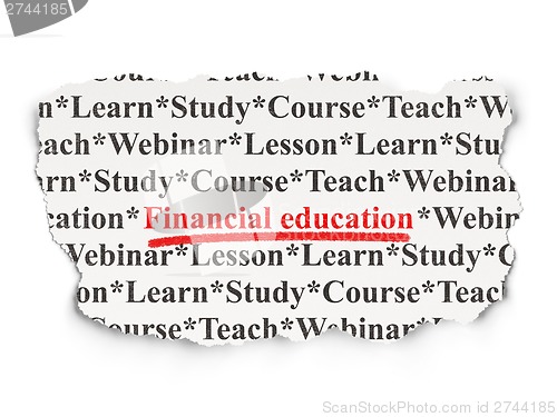 Image of Education concept: Financial Education on Paper background