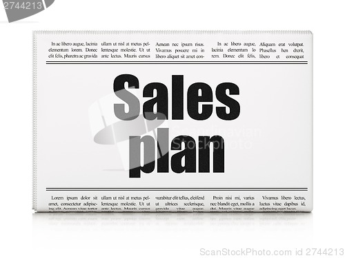 Image of Advertising concept: newspaper headline Sales Plan