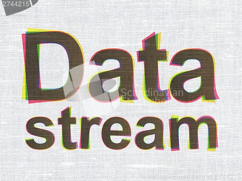 Image of Information concept: Data Stream on fabric texture background