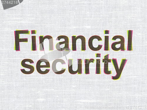 Image of Safety concept: Financial Security on fabric texture background