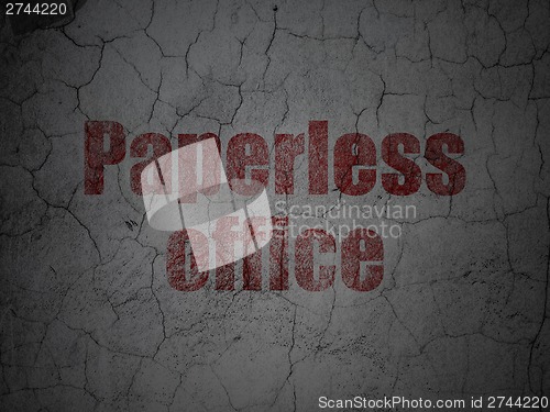 Image of Business concept: Paperless Office on grunge wall background