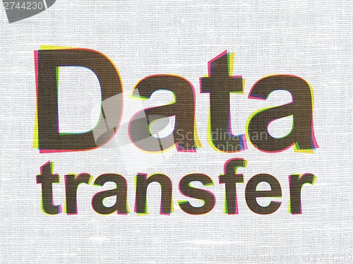 Image of Data concept: Data Transfer on fabric texture background