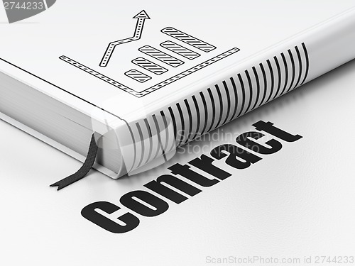 Image of Business concept: book Growth Graph, Contract on white background