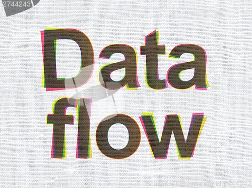 Image of Information concept: Data Flow on fabric texture background