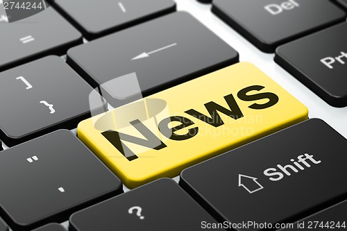 Image of News concept: News on computer keyboard background