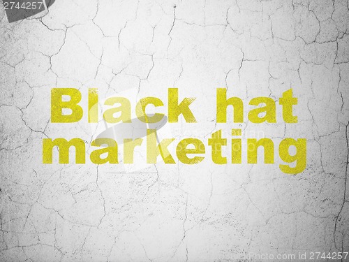 Image of Finance concept: Black Hat Marketing on wall background