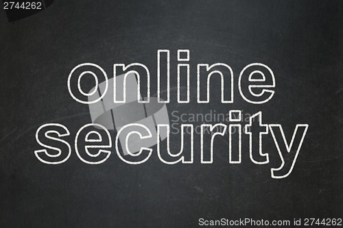 Image of Safety concept: Online Security on chalkboard background