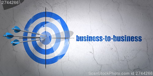 Image of Finance concept: target and Business-to-business on wall background