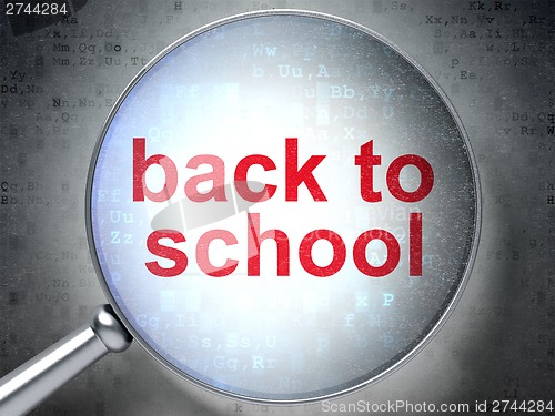 Image of Education concept: Back to School with optical glass