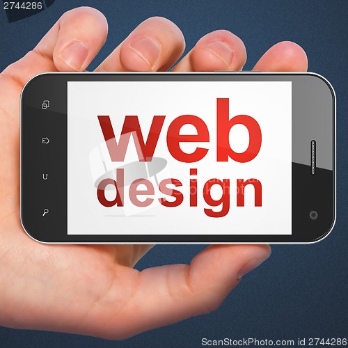 Image of SEO web design concept: Web Design on smartphone