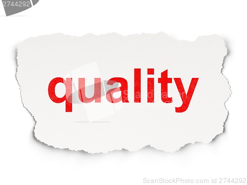 Image of Marketing concept: Quality on Paper background