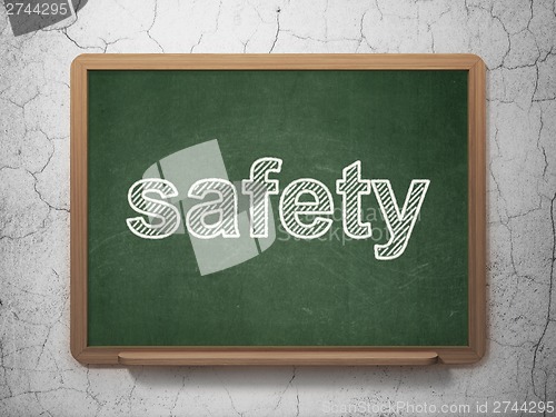 Image of Privacy concept: Safety on chalkboard background