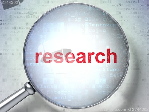 Image of Advertising concept: Research with optical glass