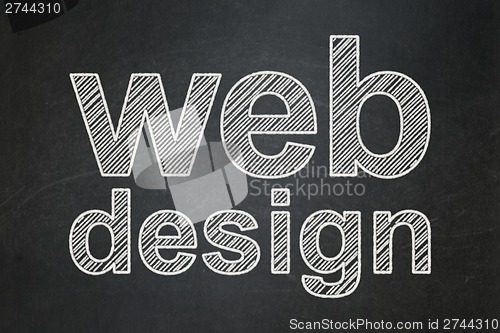 Image of Web design concept: Web Design on chalkboard background