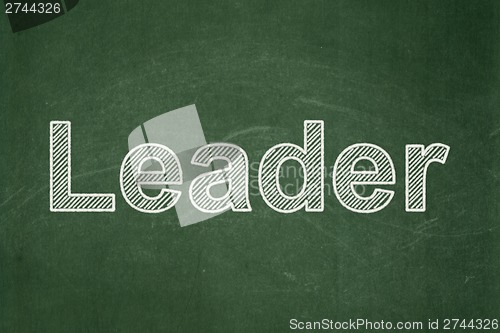 Image of Business concept: Leader on chalkboard background