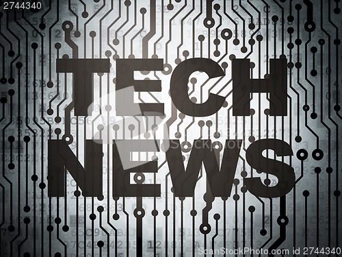 Image of News concept: circuit board with Tech News