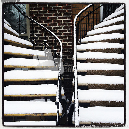 Image of Staircases covered by snow