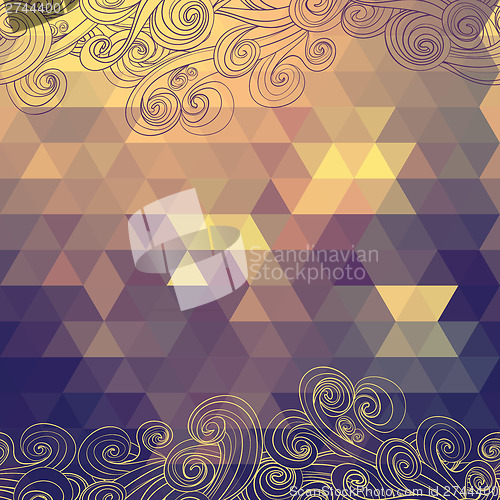 Image of Background with triangles and waves