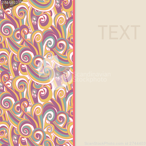 Image of border with abstract hand-drawn waves pattern