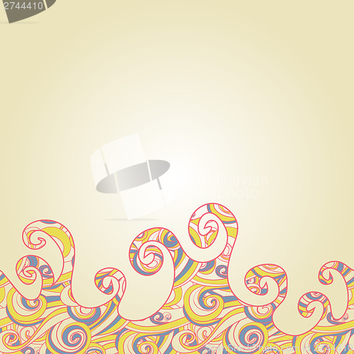 Image of border with abstract hand-drawn waves pattern