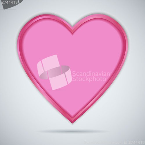 Image of Pink paper heart with shadow