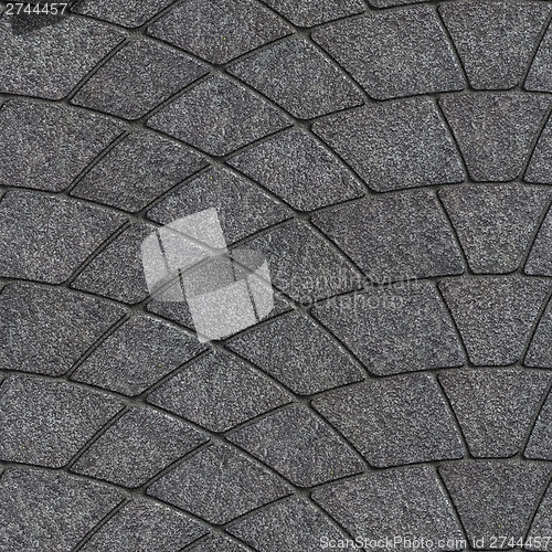 Image of Concrete Pavement laid as semicircle. Seamless Tileable Texture.