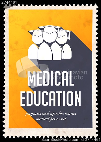 Image of Medical Education on Yellow in Flat Design.