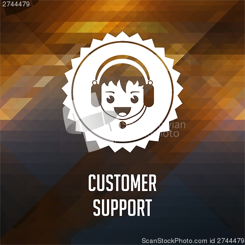 Image of Customer Support on Triangle Background.