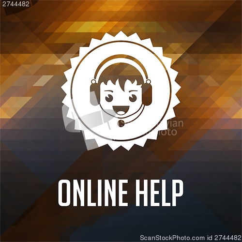 Image of Online Help on Triangle Background.