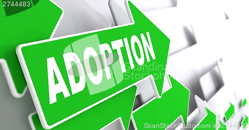 Image of Adoption Word on Green Arrow.