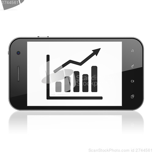 Image of Finance concept: Growth Graph on smartphone