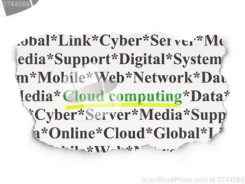 Image of Cloud networking concept: Cloud Computing on Paper background