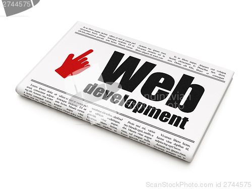 Image of Web development news concept: newspaper with Web Development and