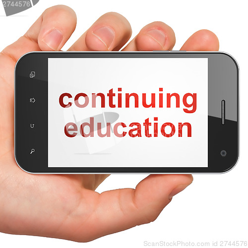 Image of Education concept: Continuing Education on smartphone