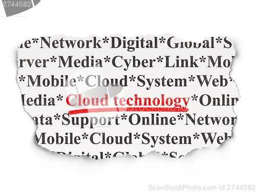 Image of Cloud technology concept: Cloud Technology on Paper background
