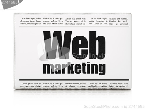 Image of Web design news concept: newspaper headline Web Marketing