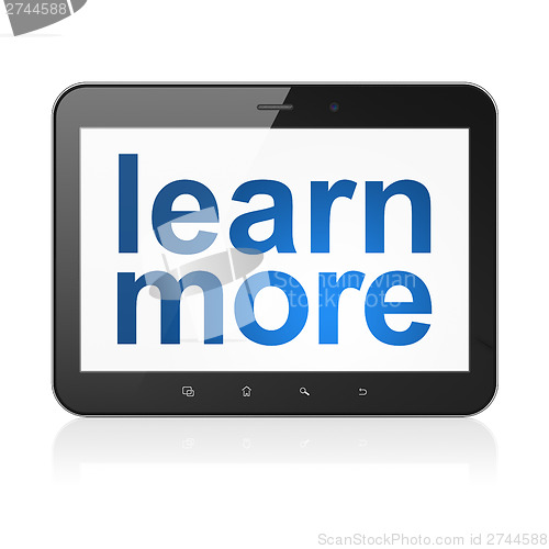 Image of Education concept: Learn More on tablet pc computer