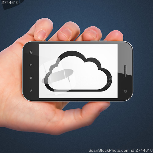 Image of Cloud technology concept: Cloud on smartphone